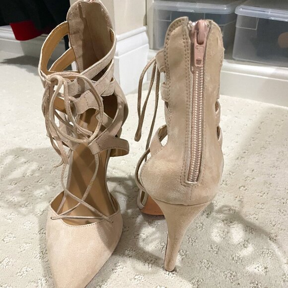 Mercanti Fiorentini Size 9 Lace Up Heels, Preowned - Picture 1 of 3
